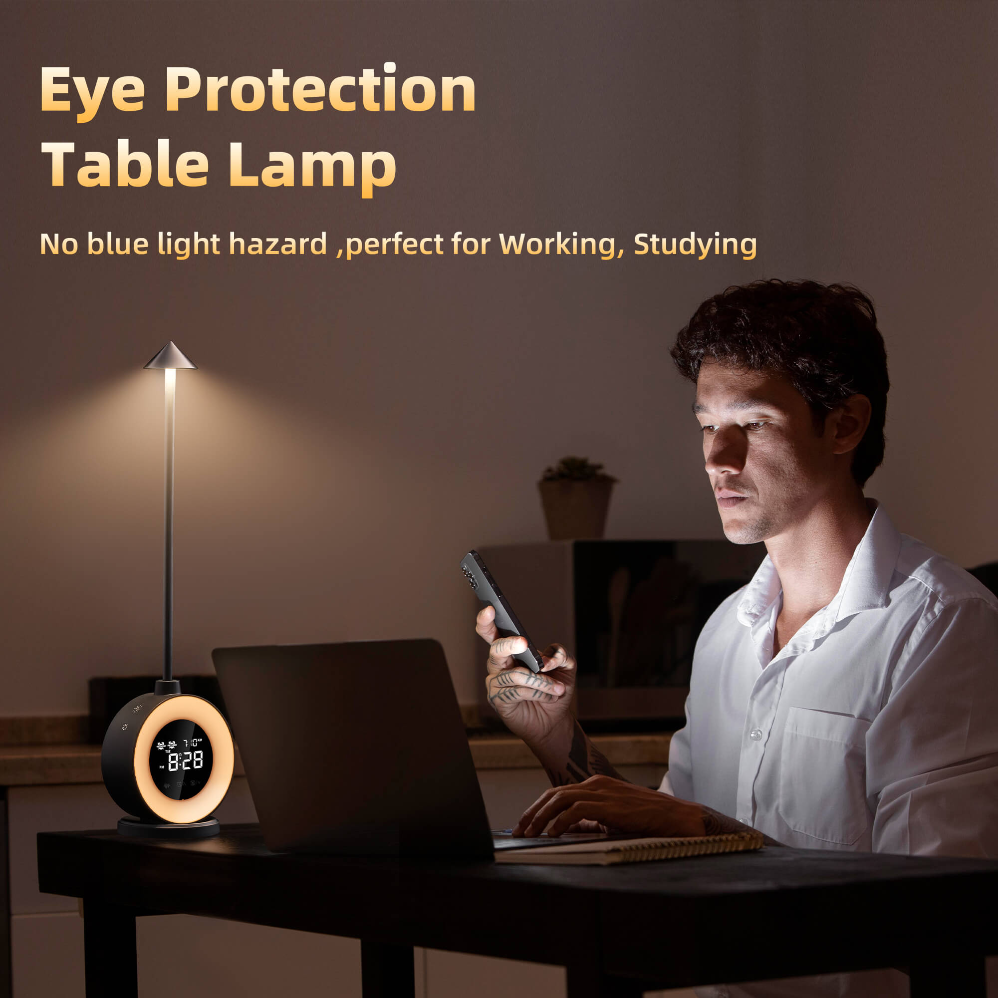 Capon LED Table Lamp with Digital Clock, Dimmable Night Light Touch Desk Lamp with White Noise, 2 Alarms, Wake-up Light, RGB Ambient Light, Aluminum Bedside Lamp for Girls Boys Teens Christmas Gifts Capon LED Table Lamp with Digital Clock, Dimmable Night Light Touch Desk Lamp with White Noise, 2 Alarms, Wake-up Light, RGB Ambient Light, Aluminum Bedside Lamp for Girls Boys Teens Christmas Gifts